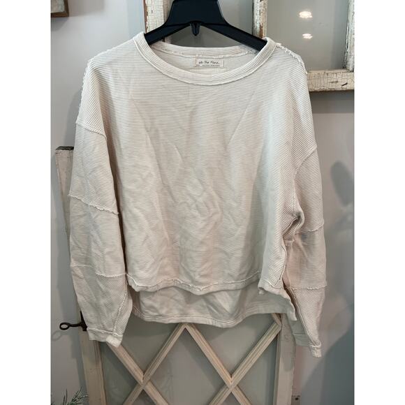 We The Free Free People size small cream colored sweatshirt - Picture 1 of 3